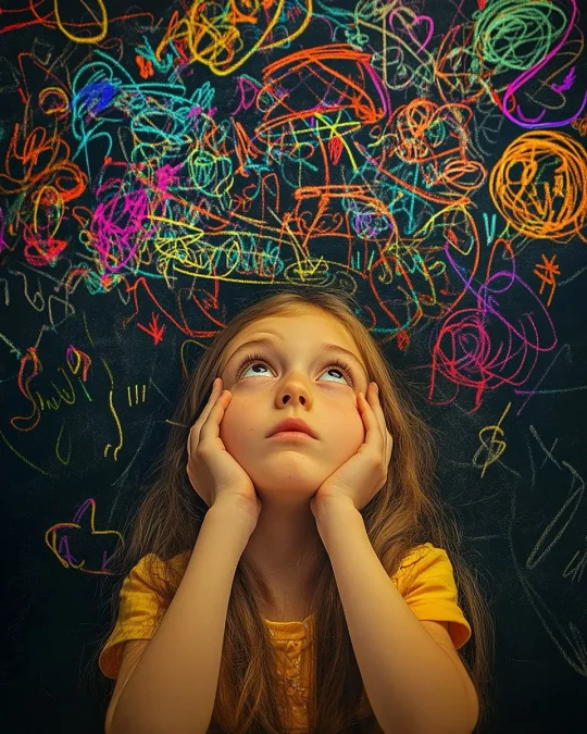 Niña confundida en la escritura